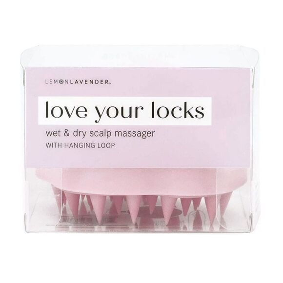 NIB Lemon Lavender Love Your Locks Wet & Dry Scalp Massager (Pink) - Picture 1 of 5
